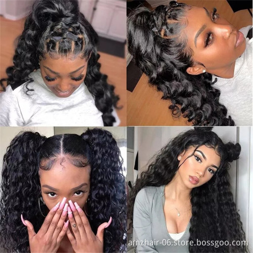 Raw Brazilian Virgin Human Hair Loose Wave Hd Full Lace Front Wig Cheap Remy Hair Transparent Lace Frontal Wig For Black Women